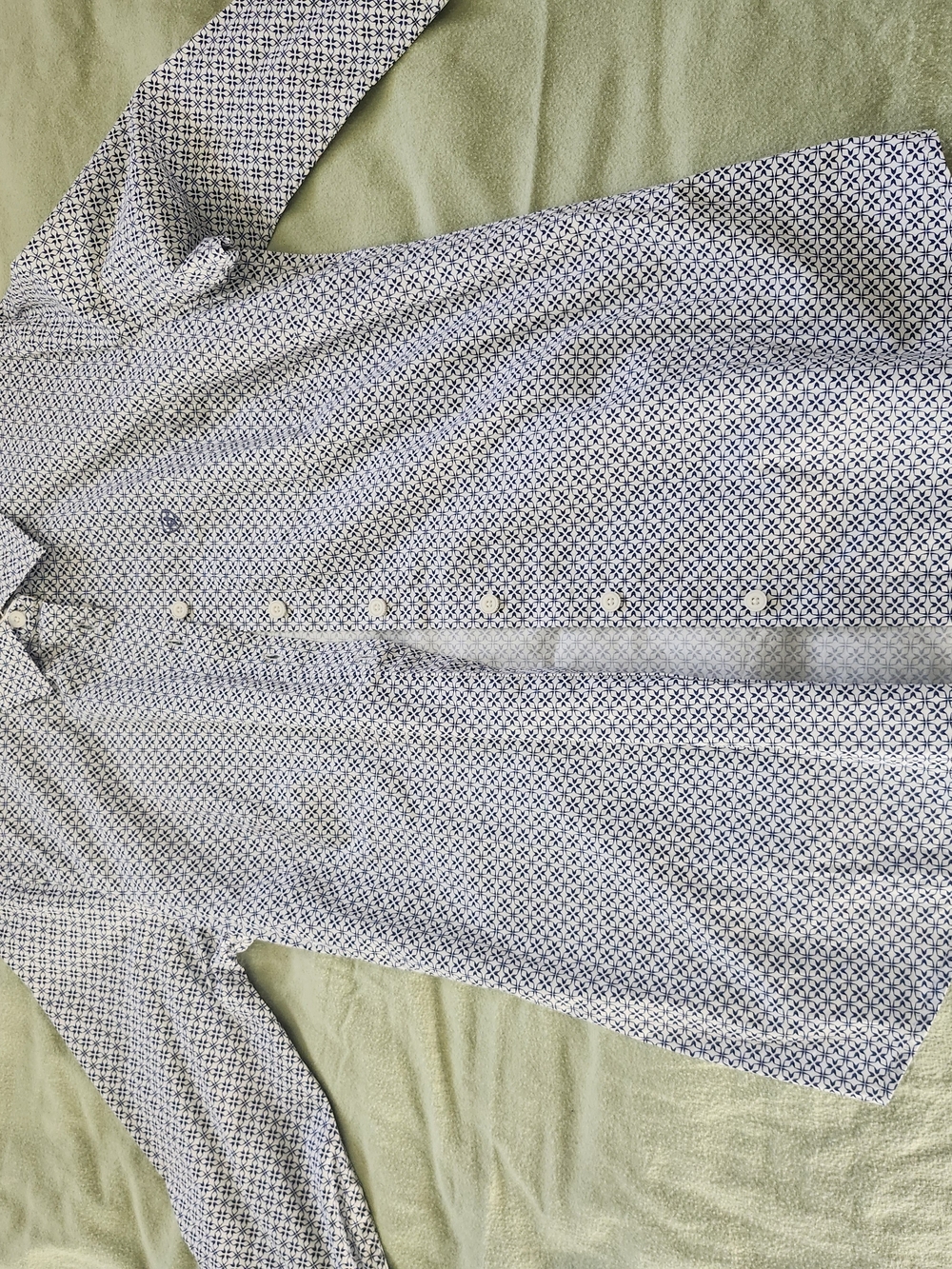 Womens Ariat Shirt Size M Blue Geo-Print Button-Down Shirt